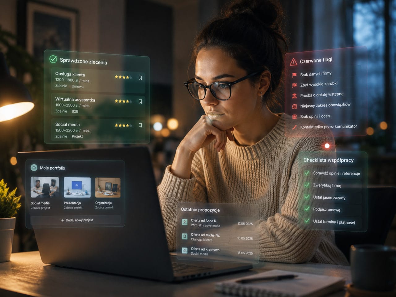 Wirtualna asystentka praca zdalna: realne zlecenia, czerwone flagi i portfolio